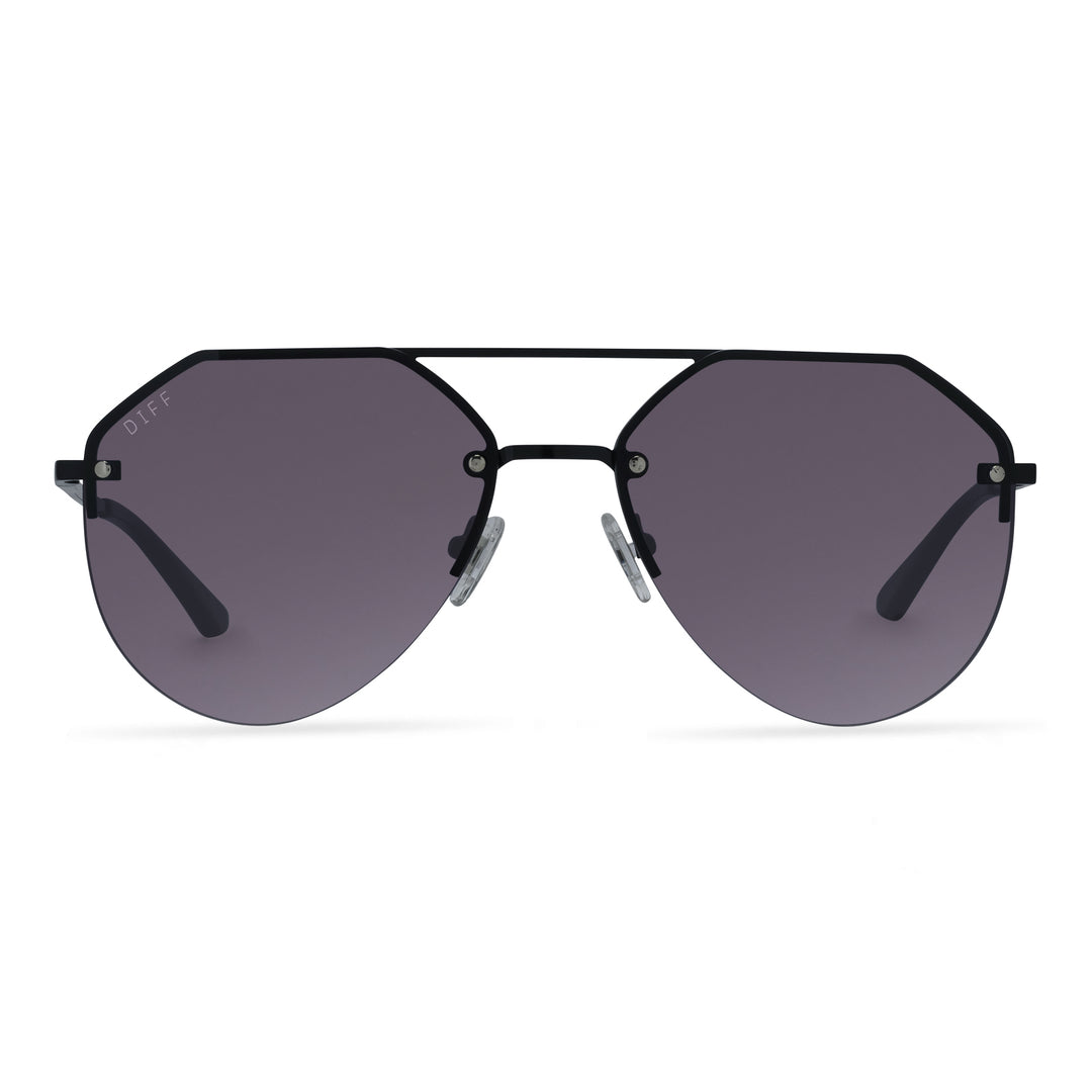 Robin Arzón La Jefa Aviator Sunglasses Black & Grey Gradient Diff