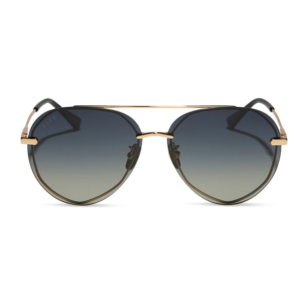 Lenox Aviator Sunglasses | Gold & Sea Tortoise Tips & Brown