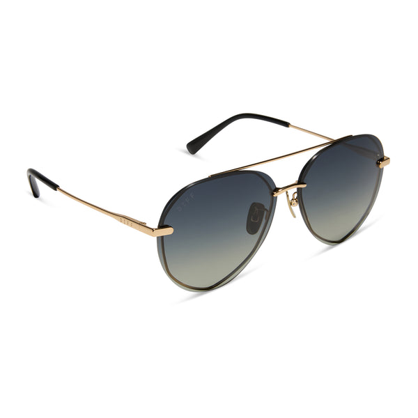 lenox - gold + black + grey gradient polarized sunglasses 2