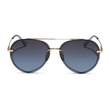 Lenox Black Aviator Sunglasses | Black & Grey Lenses | DIFF Eyewear