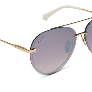 Brand New Diff Lenox Women\'s Gradient Brown Aviator Sunglasses Amazon.com: DIFF Lenox Gold + Aloe Green Gradient, Designer  main image 2