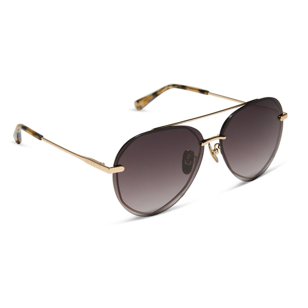 lenox - gold + sea tortoise tips + brown gradient sunglasses 2