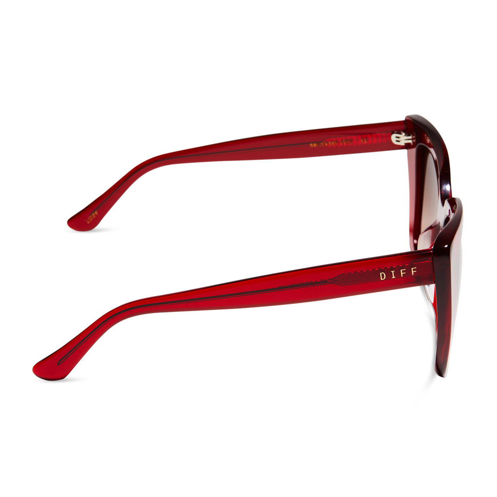Lizzy Cateye Sunglasses Carmine & Brown Gradient DIFF Eyewear