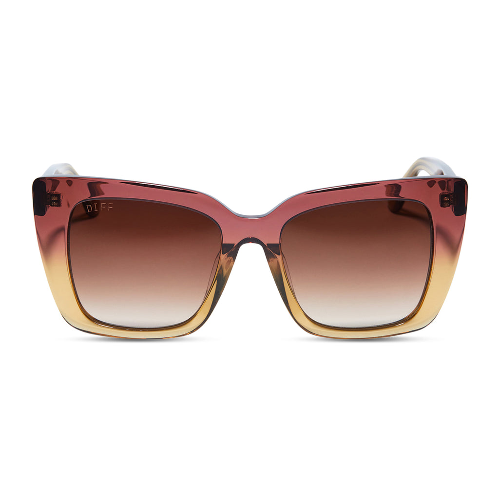 Buy Equal Brown Gradient Color Sunglasses Square Shape Full Rim Black Frame  Online