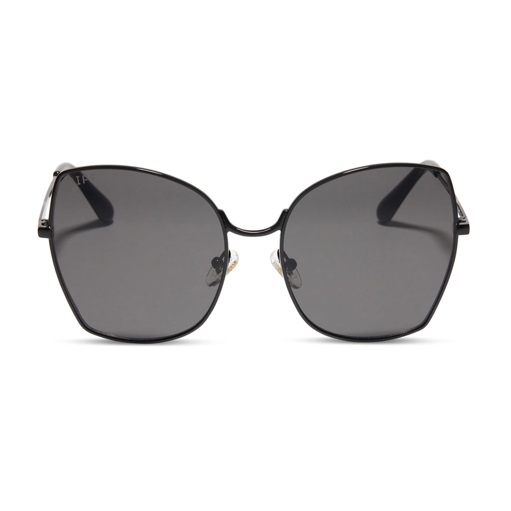 Lonna Square Sunglasses Black & Grey DIFF Eyewear