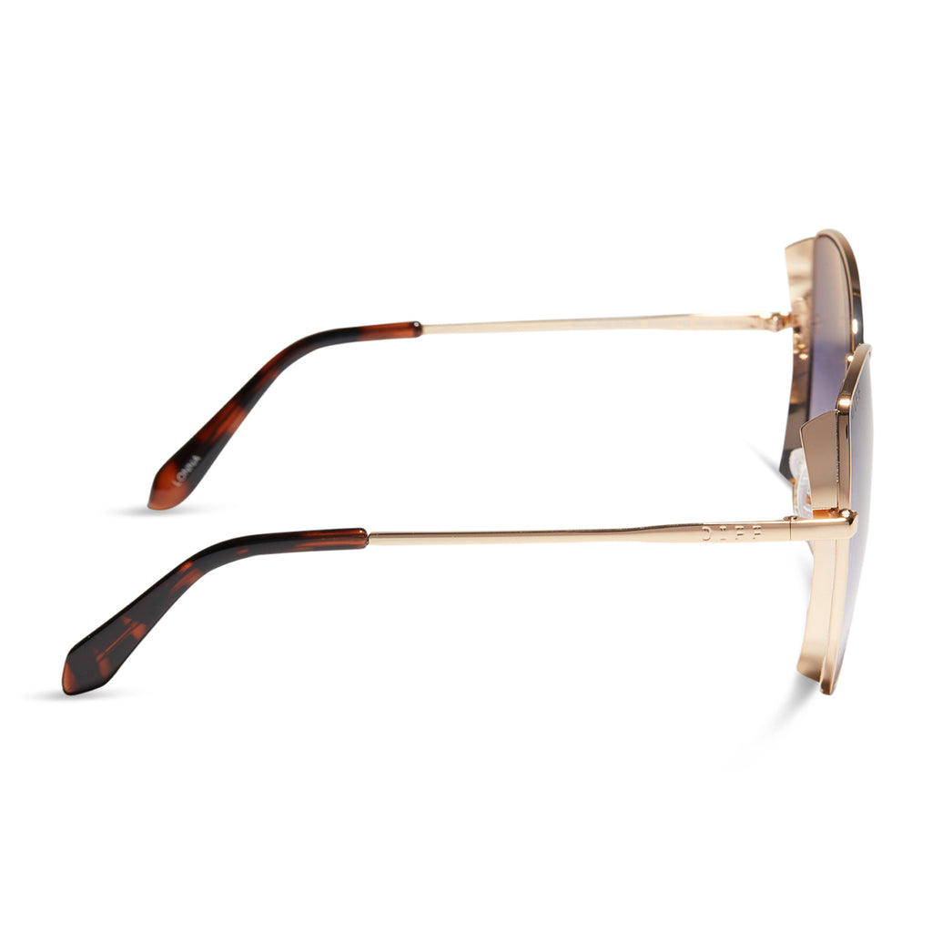Lonna Square Sunglasses | Gold & Lavender Rose Gradient | DIFF Eyewear