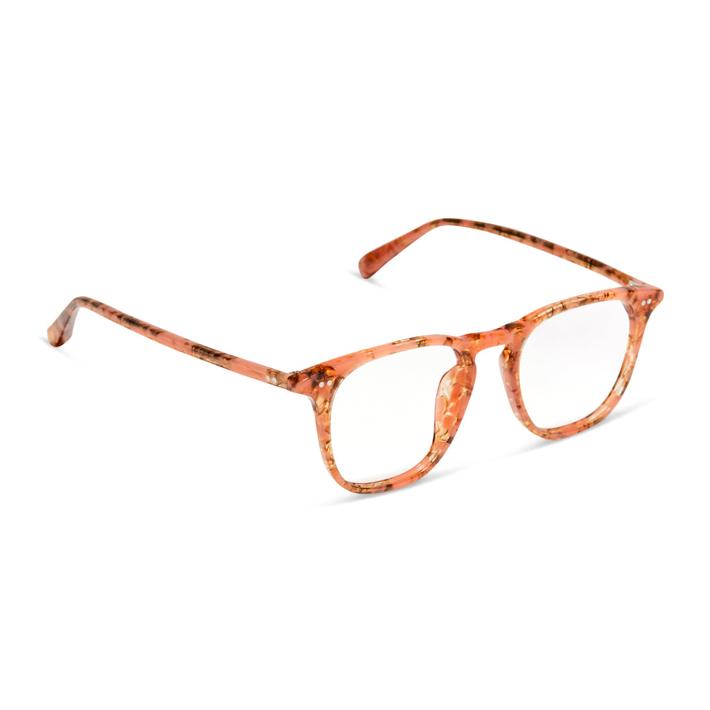 Maxwell Square Glasses Beige Coral Tort & Clear DIFF Eyewear