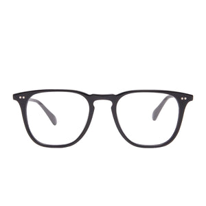 diff eyewear maxwell square glasses with a black acetate frame and prescription lenses front view