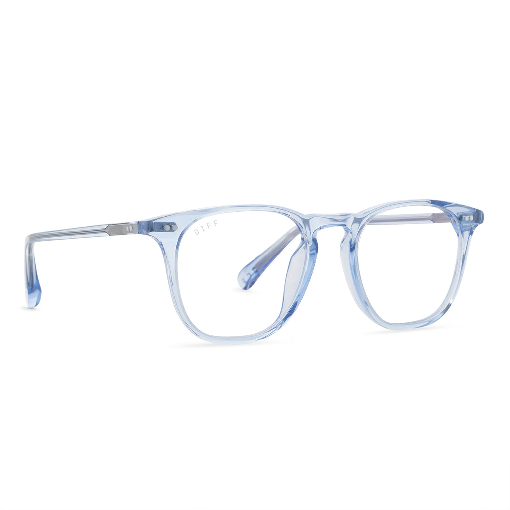 Maxwell Square Glasses Colombia Blue Crystal & Clear Diff Eyewear