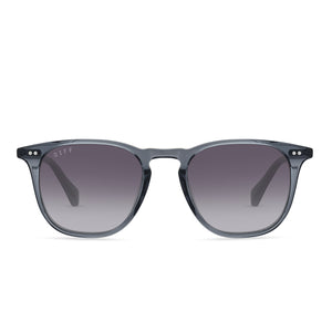 diff eyewear maxwell square sunglasses with a blue night sky frame and grey gradient polarized lens front view