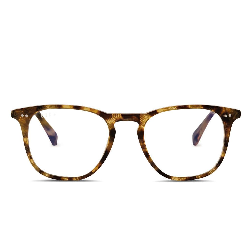 Maxwell Square Glasses Toasted Coconut & Clear DIFF Eyewear