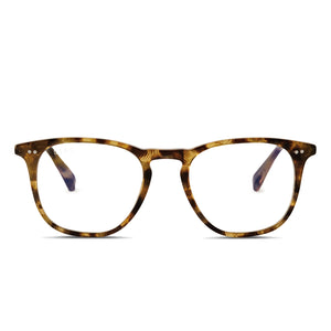 diff eyewear maxwell square glasses with a toasted coconut frame and prescription lens front view