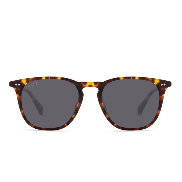 maxwell xl - amber tortoise + grey polarized sunglasses