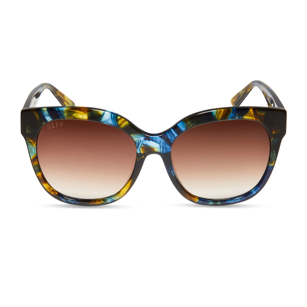 Maya Round Sunglasses | Glacial Tort & Brown Gradient | DIFF Eyewear
