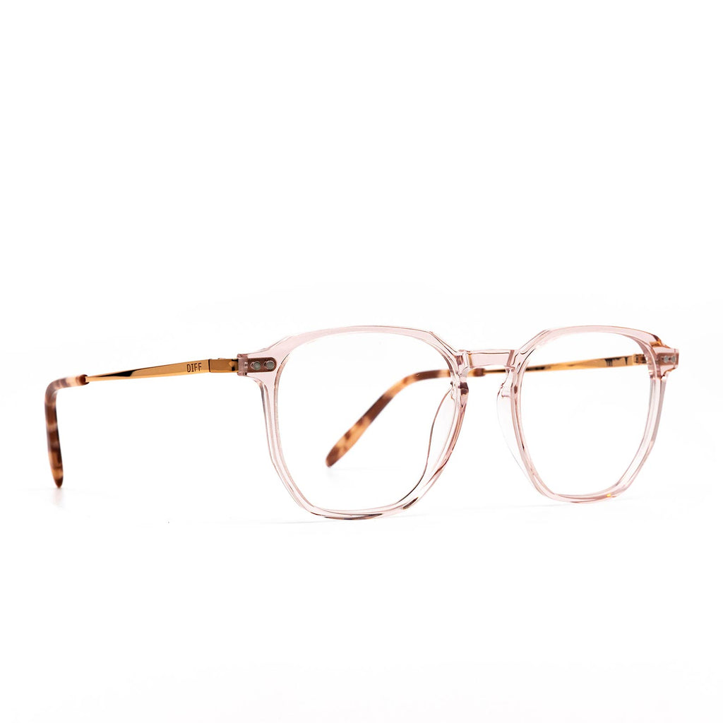 Noel Square Prescription Glasses Rose Crystal Diff Eyewear