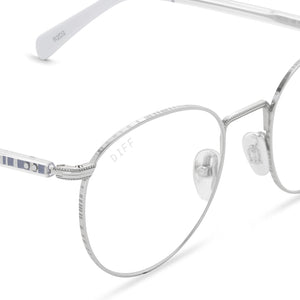 Diff Eyewear White Frame Sunglasses with Gray Lenses Star wars R2d2 R2D2 Star Wars Glasses | Silver & Blue Mirror | DIFF Eyewear main image 2