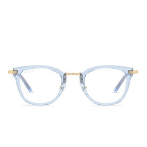 diff eyewear rue in colombia blue crystal with prescription lens glasses front view
