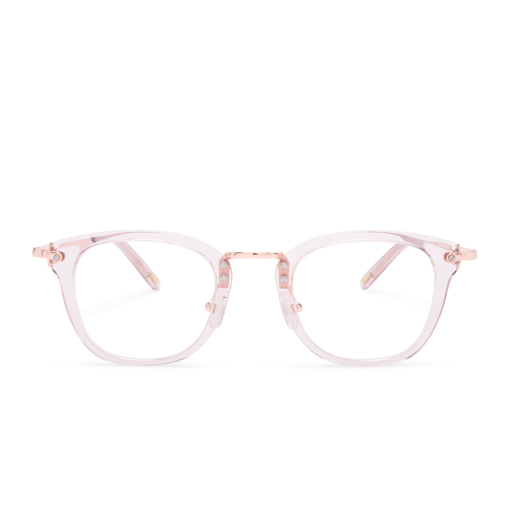 Rue Square Glasses | Light Pink Crystal | Diff Eyewear