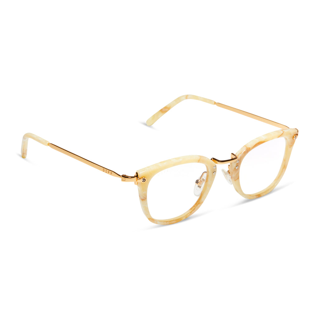 Rue Cateye Glasses | Milk N Honey & Clear | DIFF Eyewear