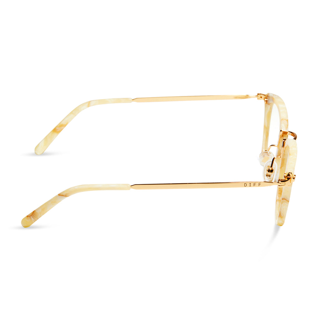 Rue Cateye Glasses | Milk N Honey & Clear | DIFF Eyewear