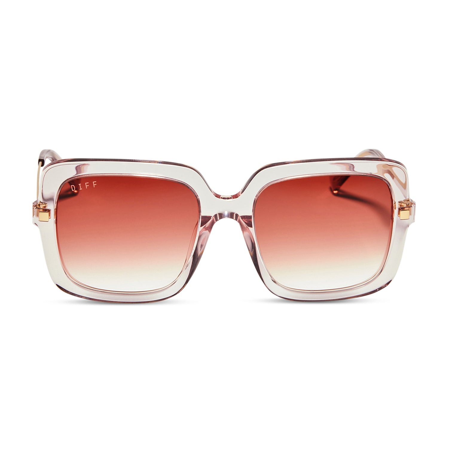 Sandra Square Sunglasses Light Pink Crystal & Dusk Gradient DIFF
