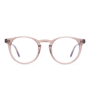 diff eyewear sawyer round glasses with a cafe ole acetate frame and prescription lenses front view