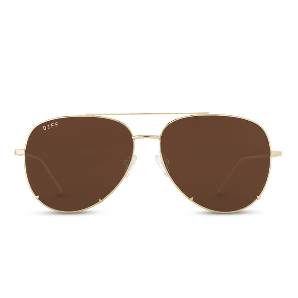 scarlett - gold + brown sunglasses
