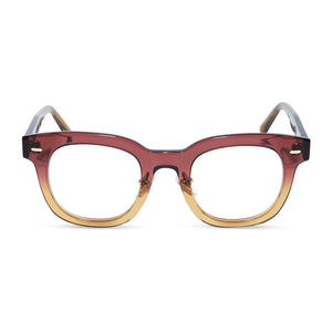 diff eyewear summer square glasses with a clayton acetate frame and prescription lenses front view