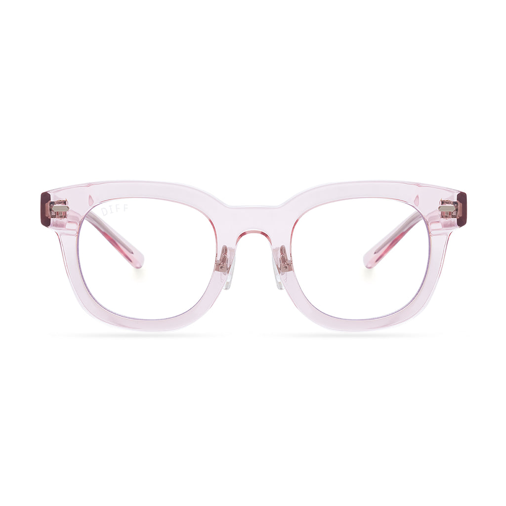 Summer Square Glasses | Light Pink Crystal | Diff Eyewear