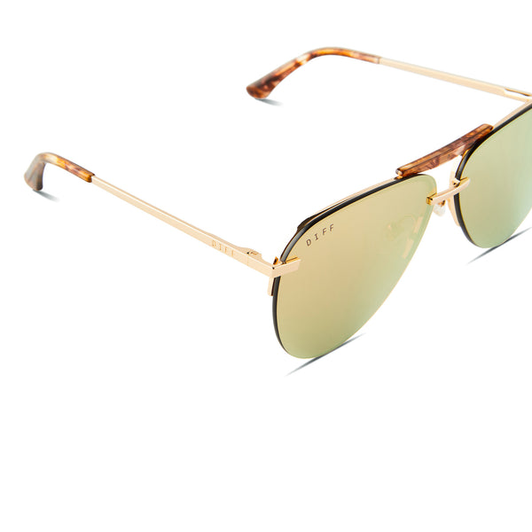 tahoe - brushed gold + bronze mirror sunglasses 4