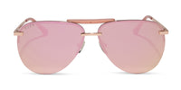 swatch for TAHOE - ROSE GOLD + CHERRY BLOSSOM MIRROR SUNGLASSES--sold out