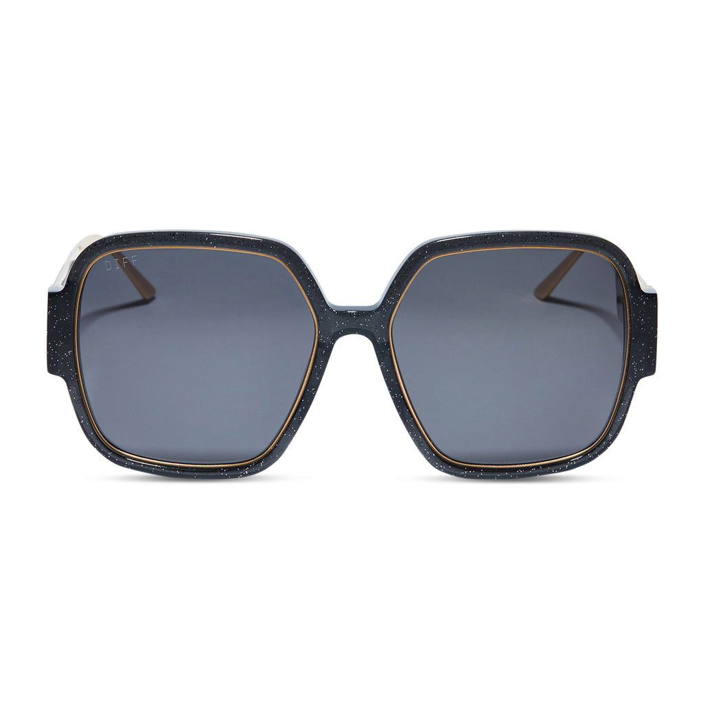 Tina Square Sunglasses | Festive Black & Grey | DIFF Eyewear