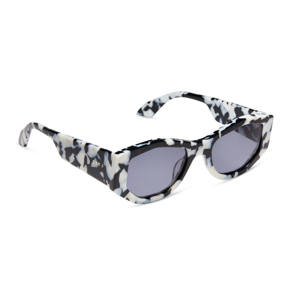 Zoe Oval Sunglasses Rich Hide & Grey DIFF Eyewear