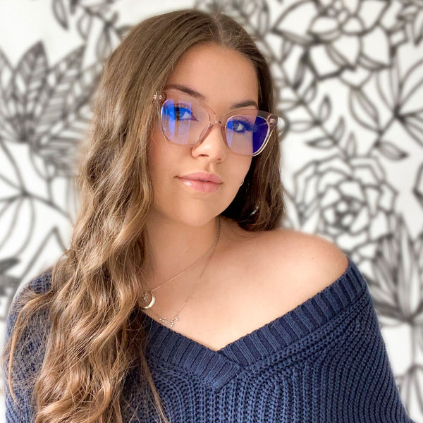 winston - light pink crystal + prescription glasses 1