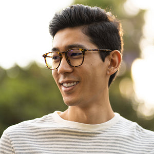 MAXWELL - AMBER TORTOISE + CLEAR GLASSES