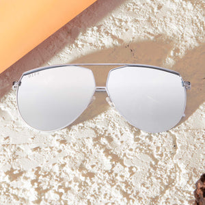 The Mandalorian Aviator Sunglasses | Grey & Silver Mirror | DIFF