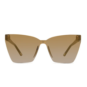 GOLDIE - DARK ORANGE TORTOISE + GOLD MIRROR SUNGLASSES