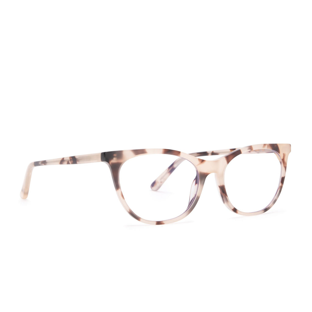 Jade Cat Eye Glasses Cream Tortoise & Blue Light Technology DIFF Eyewear