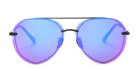 swatch for LENOX - MATTE BLACK + PURPLE MIRROR SUNGLASSES