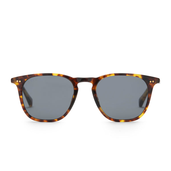 maxwell - amber tortoise + grey polarized sunglasses