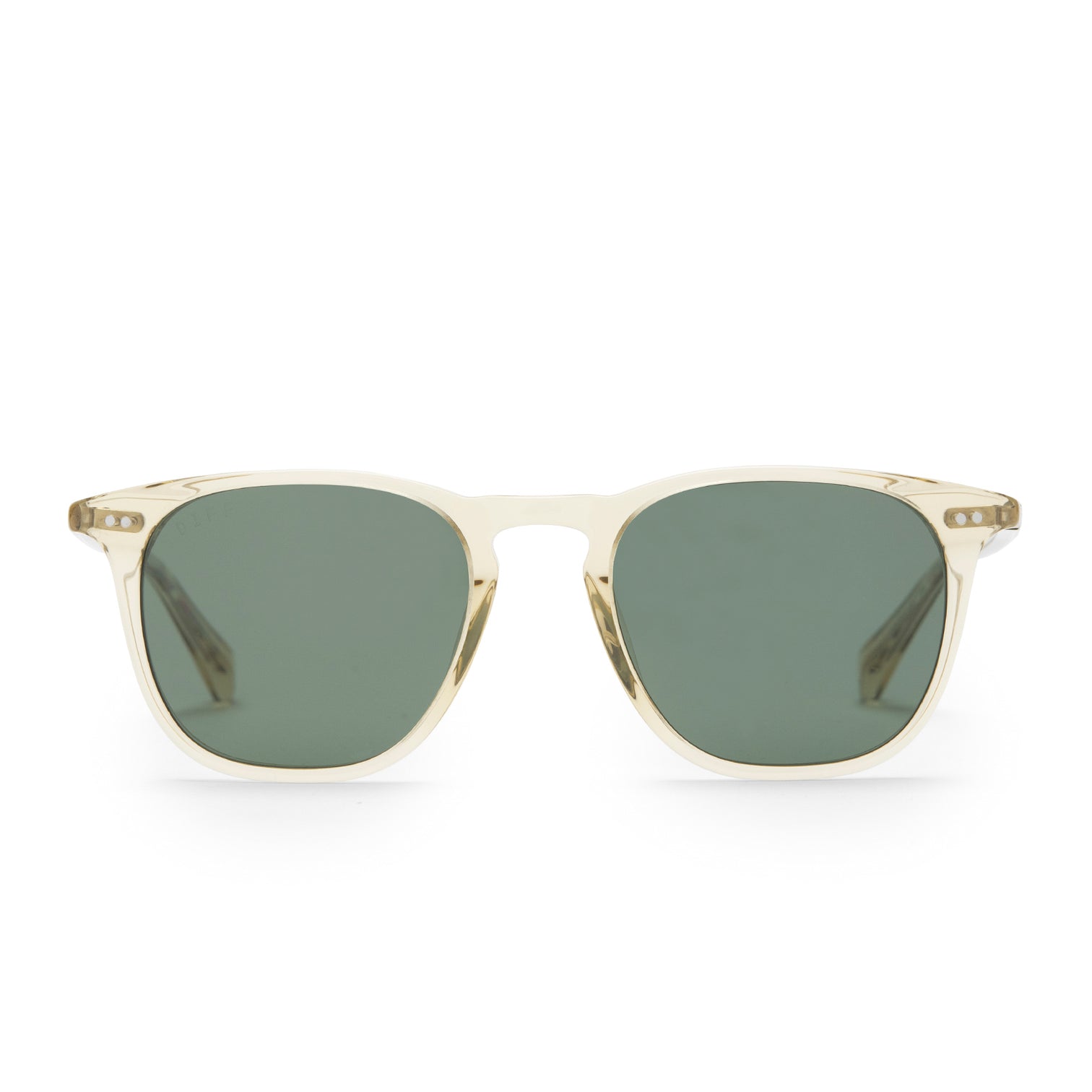 Maxwell Square Sunglasses Platinum Crystal & G15 Polarized DIFF Eyewear