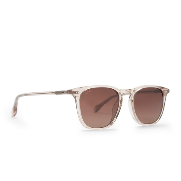 maxwell - vintage crystal + brown gradient polarized sunglasses 2