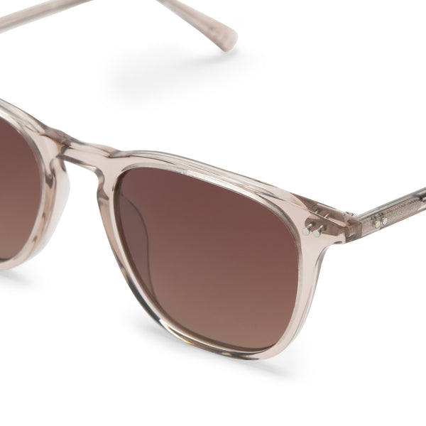 maxwell - vintage crystal + brown gradient polarized sunglasses 3
