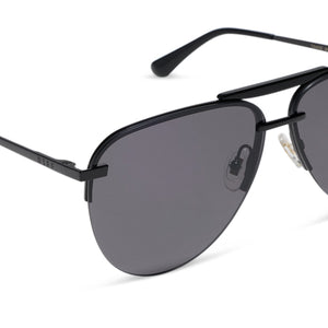 DIFF Dash Sunglasses Aviators Black Frame Grey Lenses Unisex DIFF Dash Matte Black Grey Polarized – Sunshine Girls Boutique main image 4